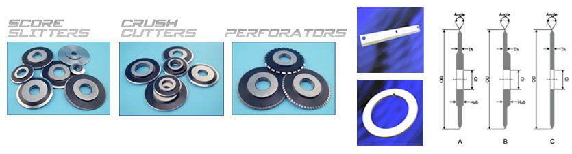 Slitters, crush cutters, and perforators for converting applications